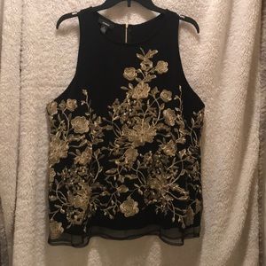 Alfani Embroidered sleeveless top